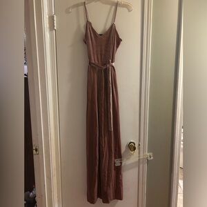 Forever 21 Mauve Velvet Jumpsuit with Belt